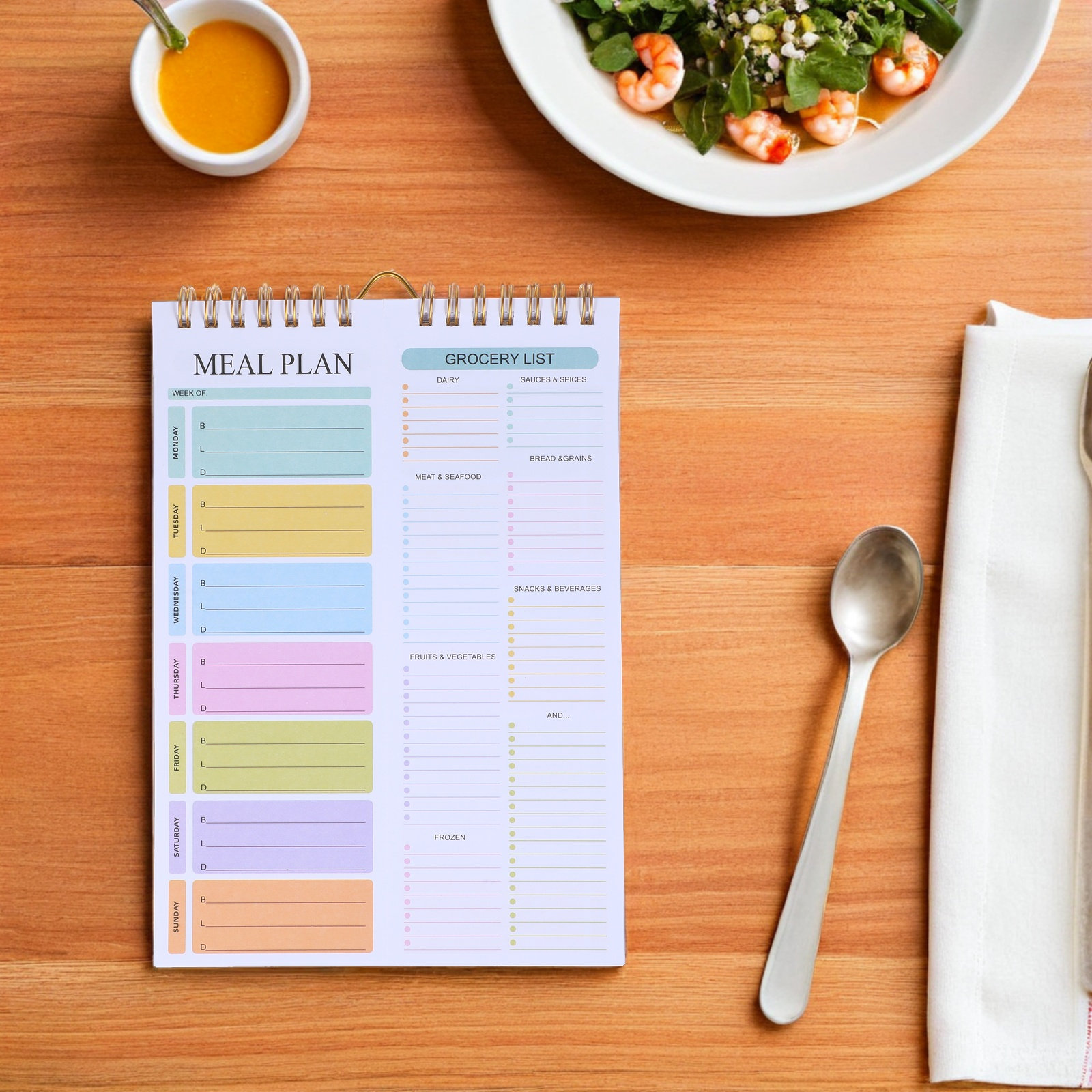Meal Prep Menu - Cuaderno planificador de comidas semanal sin