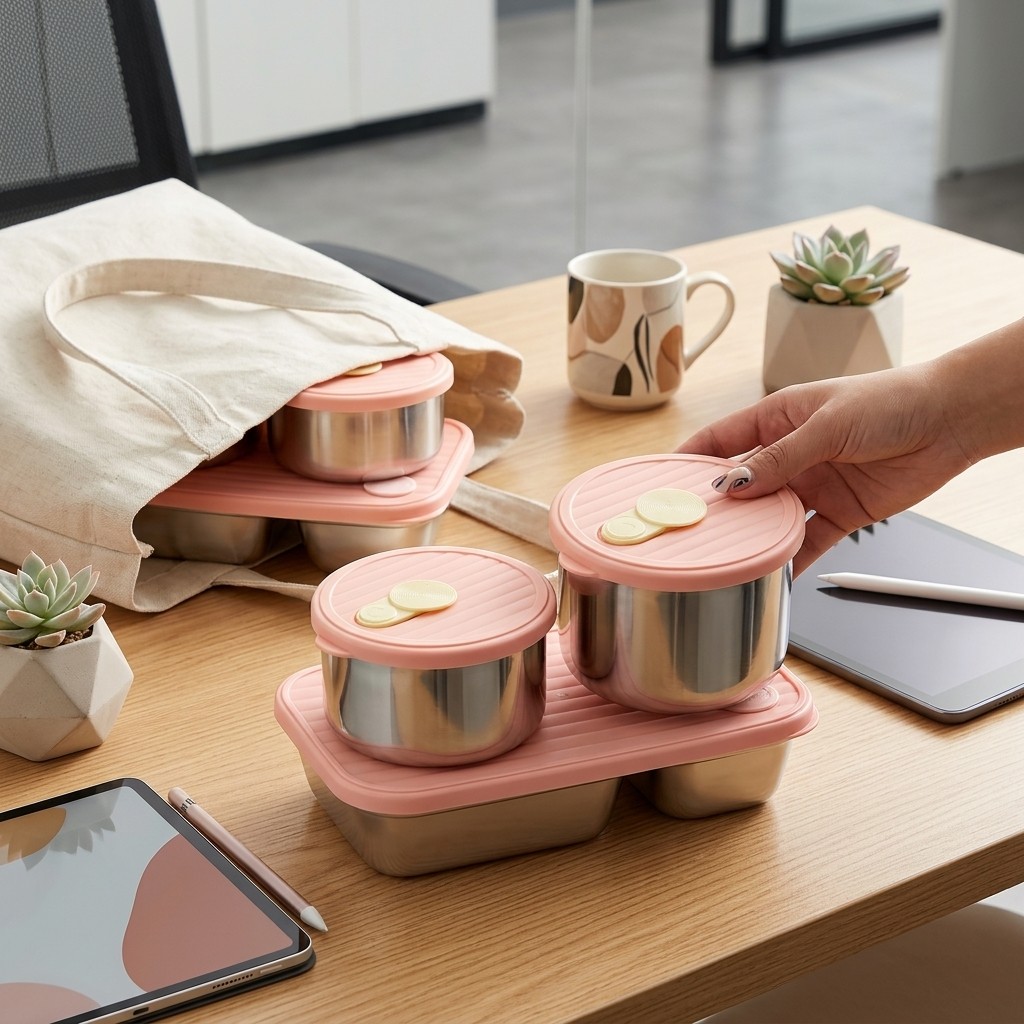 Meal Prep For Office - Lonchera de Acero Inoxidable 304 Apta
