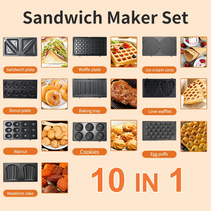 Breakfast Sandwich Press - Electrodomésticos 220/110V, Máquina para Hacer Sándwiches