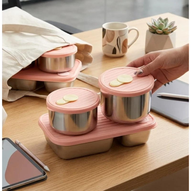 Meal Prep For Office - Lonchera de Acero Inoxidable 304 Apta