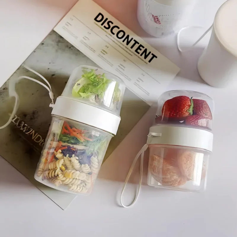 Meal Prep Yogurt Containers - Desayuno avena cereales nuez yogur ensalada