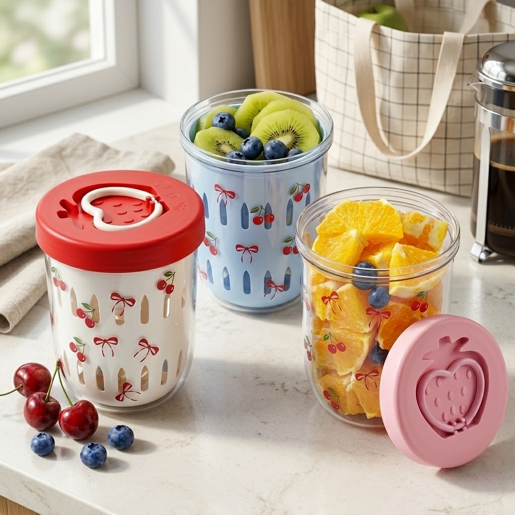Meal Prep Yogurt Containers - Contenedor de Plástico para Ensalada con