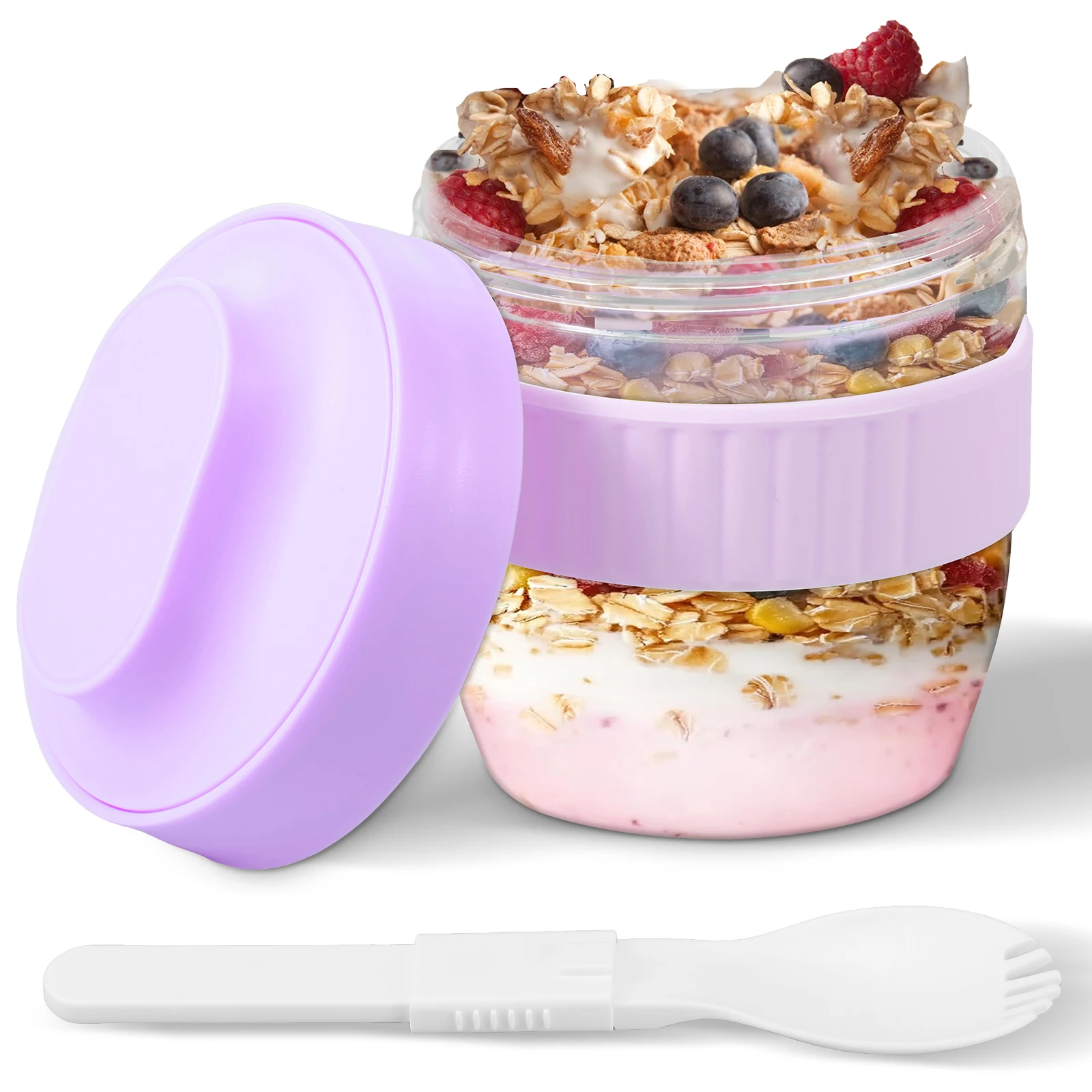 Meal Prep Yogurt Containers - Recipiente de Doble Capa para Avena