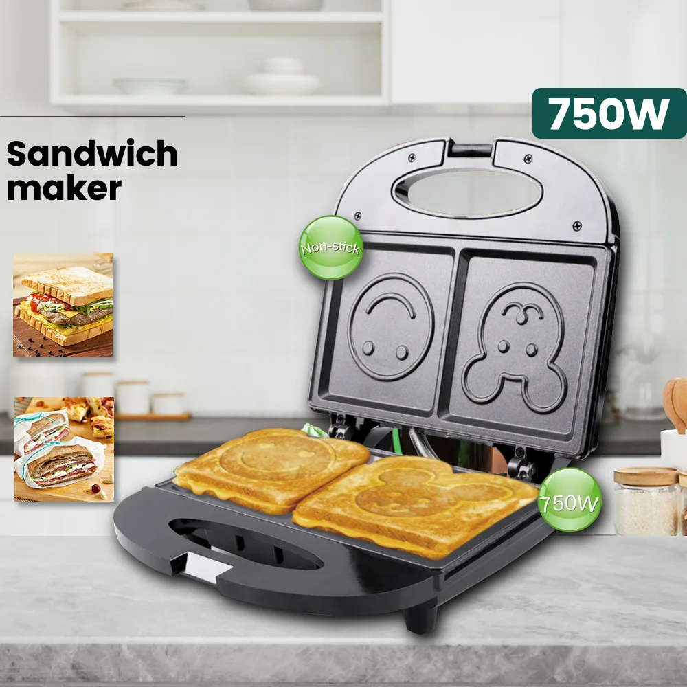 Breakfast Sandwich Press - Electrodomésticos 110V-220V, Máquina para Hacer Sándwiches