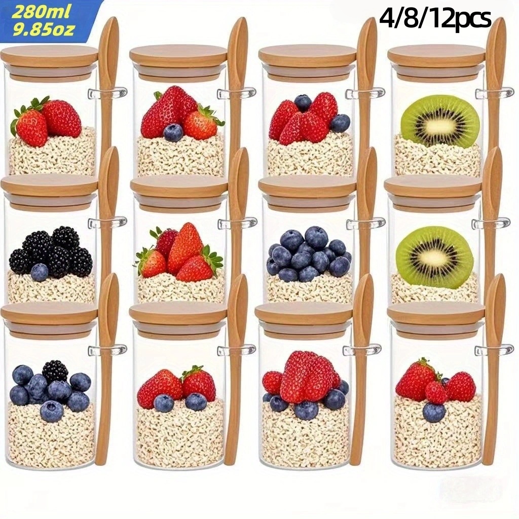 4/8/12 piezas, tazas para desa - Meal Prep Yogurt Containers reseña y precio