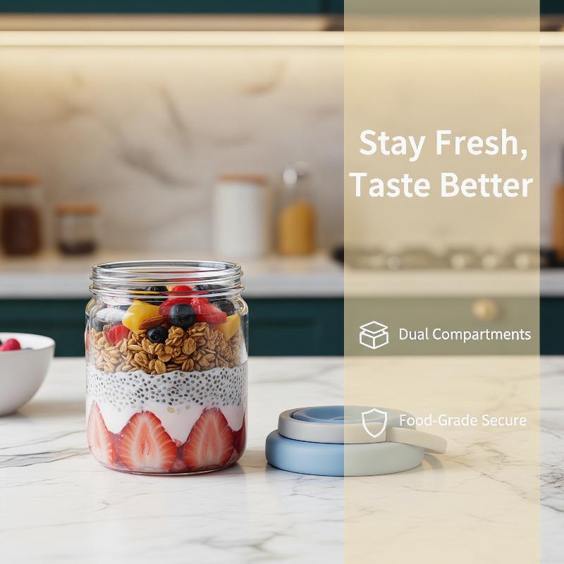 Taza Portátil para Desayuno, C - Meal Prep Yogurt Containers reseña y precio