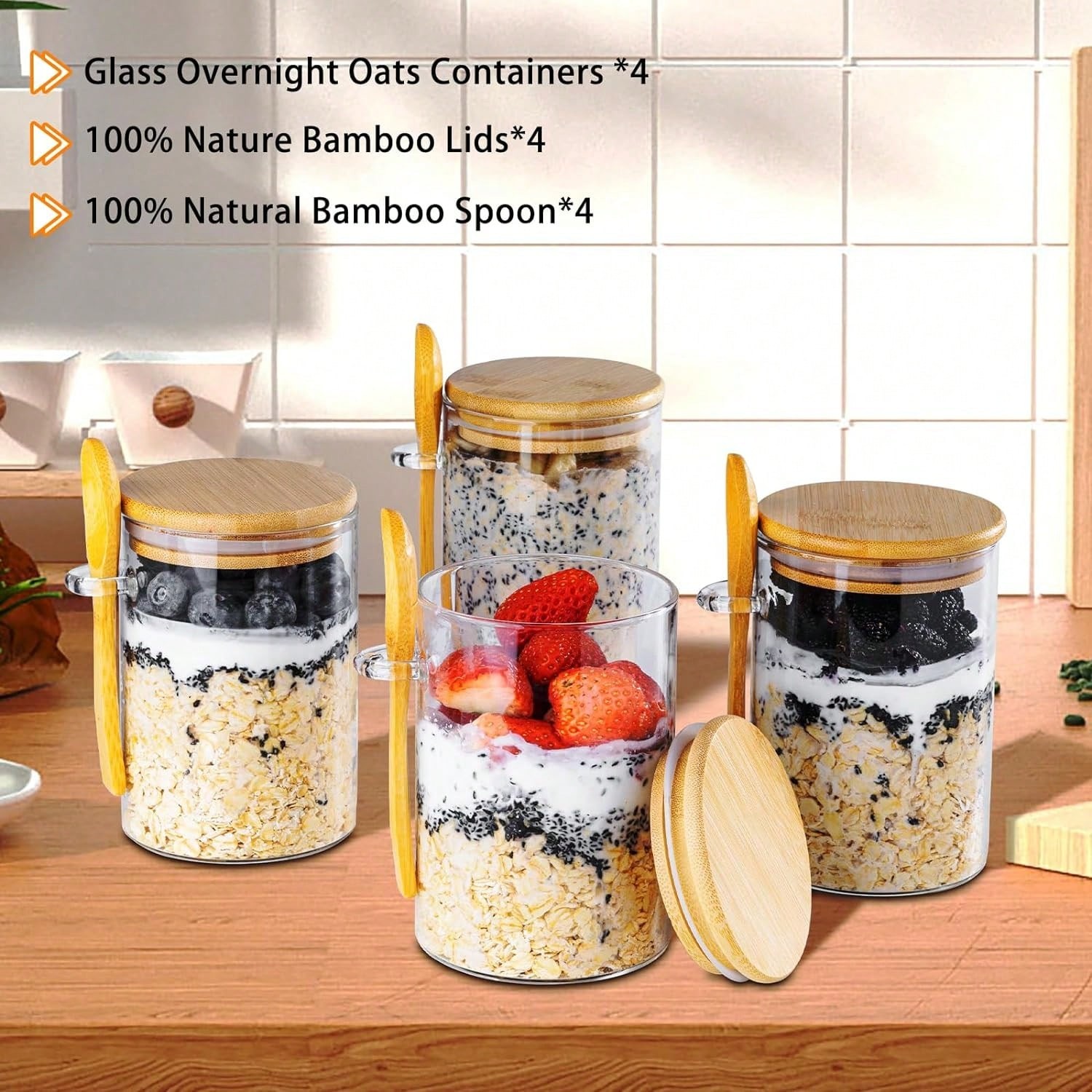 Contenedores para Avena Remoja - Meal Prep Oatmeal Jars reseña y precio