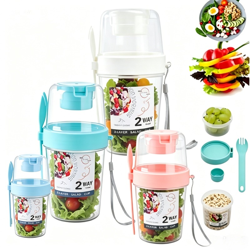 Vaso Portátil para Ensalada, V - Meal Prep Yogurt Containers reseña y precio