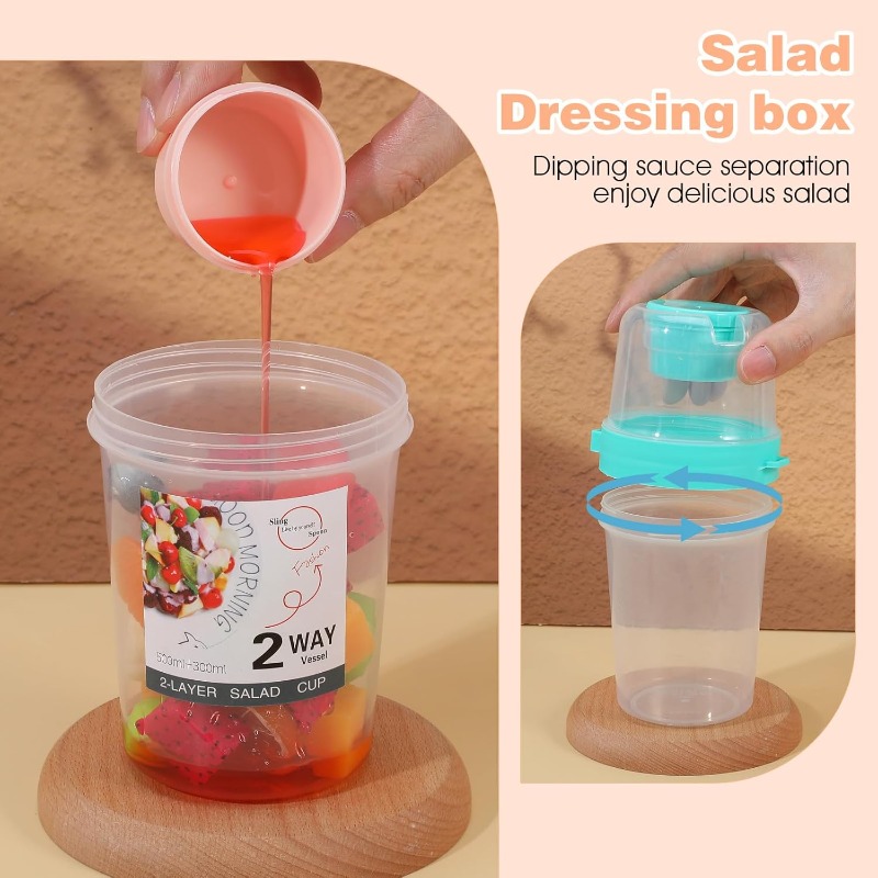 Vaso Portátil para Ensalada, V - Meal Prep Yogurt Containers reseña y precio