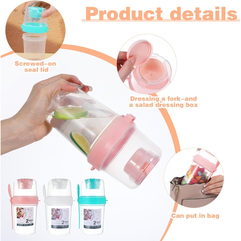 Vaso Portátil para Ensalada, V - Meal Prep Yogurt Containers reseña y precio