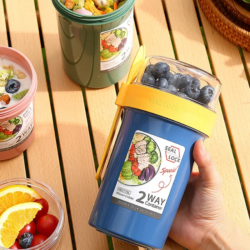 Fiambrera Bento para ensalada, - Meal Prep Yogurt Containers reseña y precio