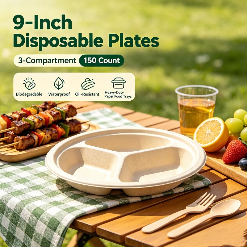 Paquete de 150 Platos Desechab - Meal Prep Menu reseña y precio