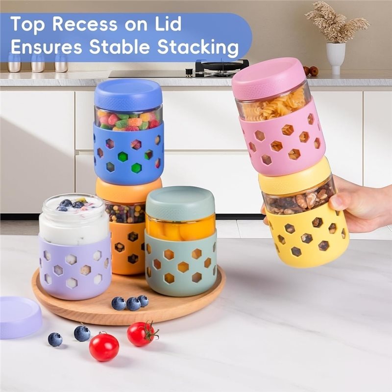 ABMH - Frascos de vidrio con t - Meal Prep Oatmeal Jars reseña y precio